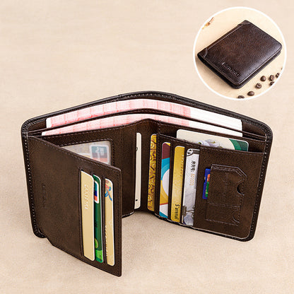 🔥 ¡50% de descuento! 🔥 Cartera multifuncional de cuero genuino con función antirrobo RFID, impermeable y duradera.