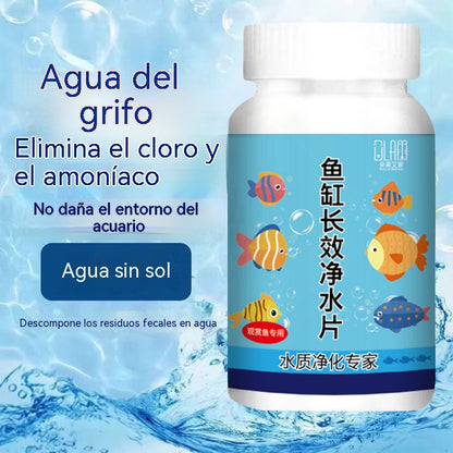 🔥Compra 1 y llévate 1 gratis (2 botellas-400 piezas)🐠🌿 Pastillas purificadoras de agua para acuario + pastillas oxigenadoras