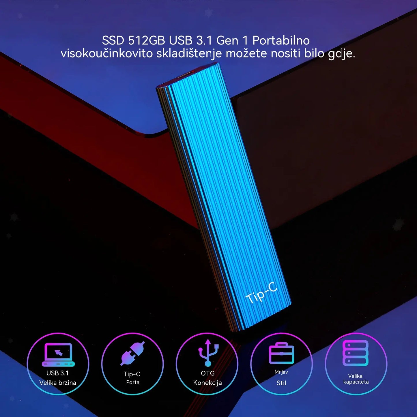🏆Vremenski ograničena ponuda⚡ 🔥Prijenosni mini Type-C SSD disk velikog kapaciteta od 16 TB