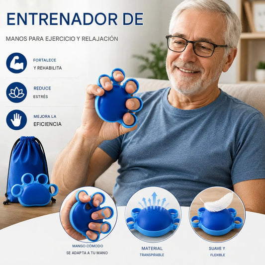 Pelota ortopédica para la recuperación de dedos y manos, con anillos de fijación, dispositivo de entrenamiento de fuerza y movilidad para personas mayores o con secuelas de un derrame cerebral.
