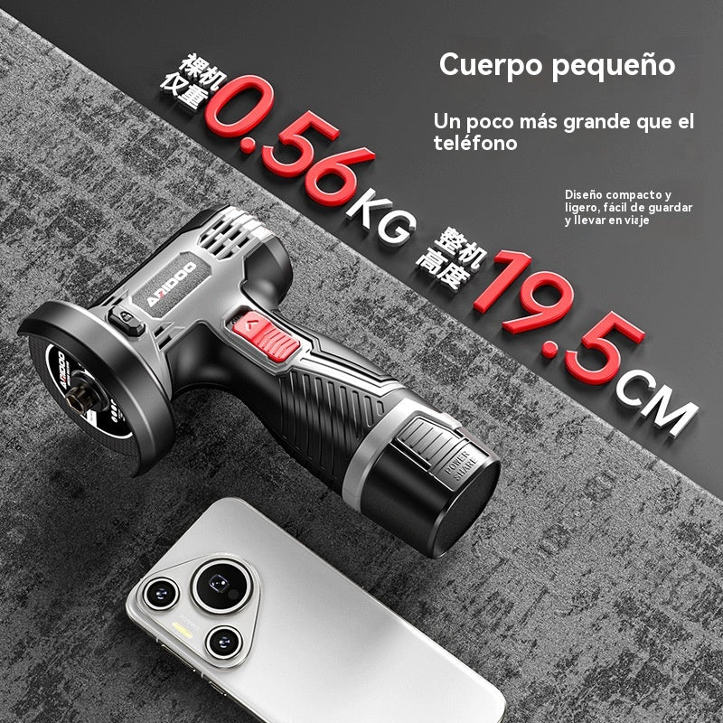 Mini amoladora angular de 12 V con disco de corte