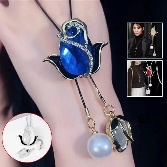 🔥【Producto más vendido】 Nuevo collar de flores de tulipán de alta gama para mujer