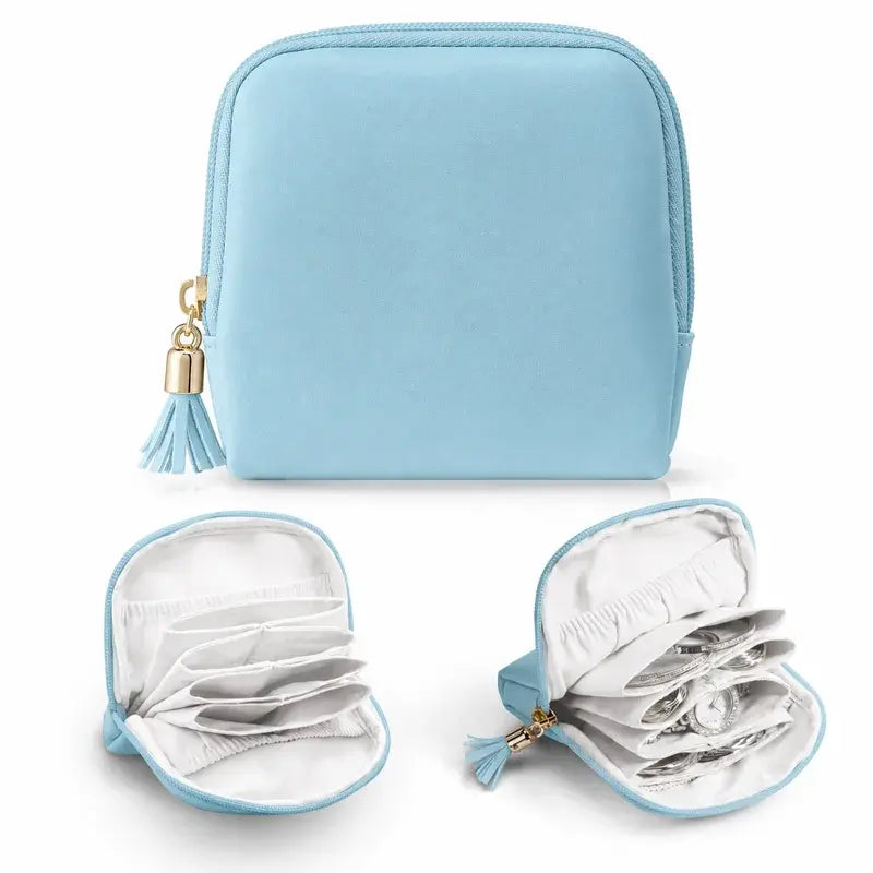 👝✨ Mini neceser multifuncional para mujer, ideal para guardar cosméticos, pintalabios, joyas y monedas.
