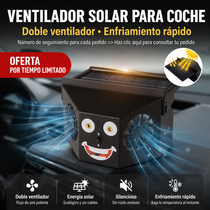 50% de descuento 🌀 Ventilador para coche con energía solar
