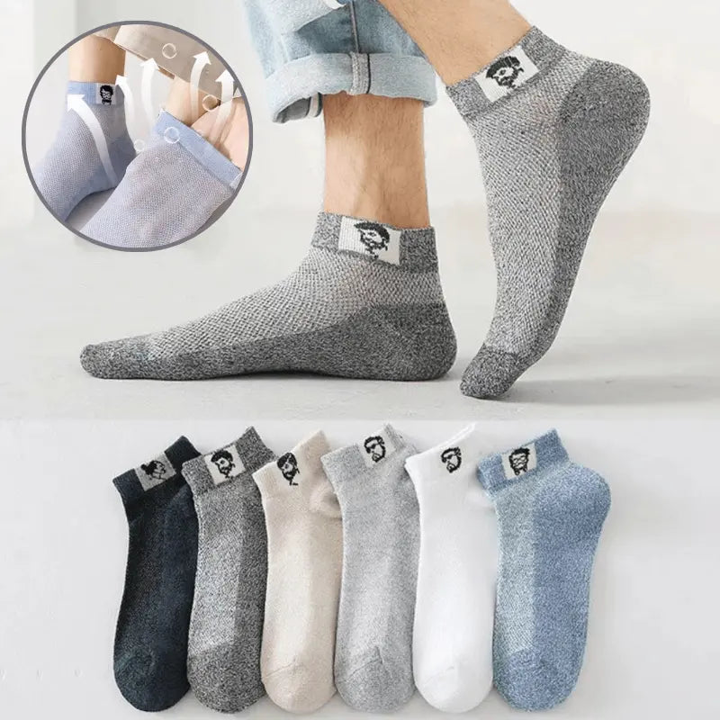 🔥🧦【10 pares】(Tallas 35-48) Calcetines cortos transpirables y resistentes al olor para hombre, nuevos para el verano