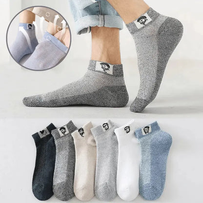🔥🧦【10 pares】(Tallas 35-48) Calcetines cortos transpirables y resistentes al olor para hombre, nuevos para el verano