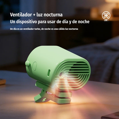 🌀 Ventilador manos libres con pantalla LED, clip integrado y 199 niveles de ajuste
