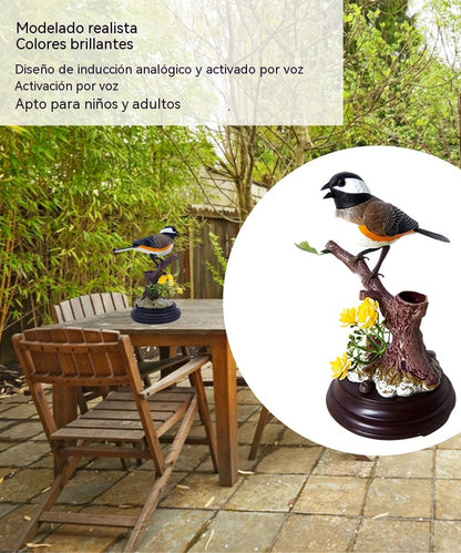 🦜🐦🐦【Ventas calientes recientes】Adornos de pájaros creativos, lindos y controlados por voz para decoración de escritorio de habitación.