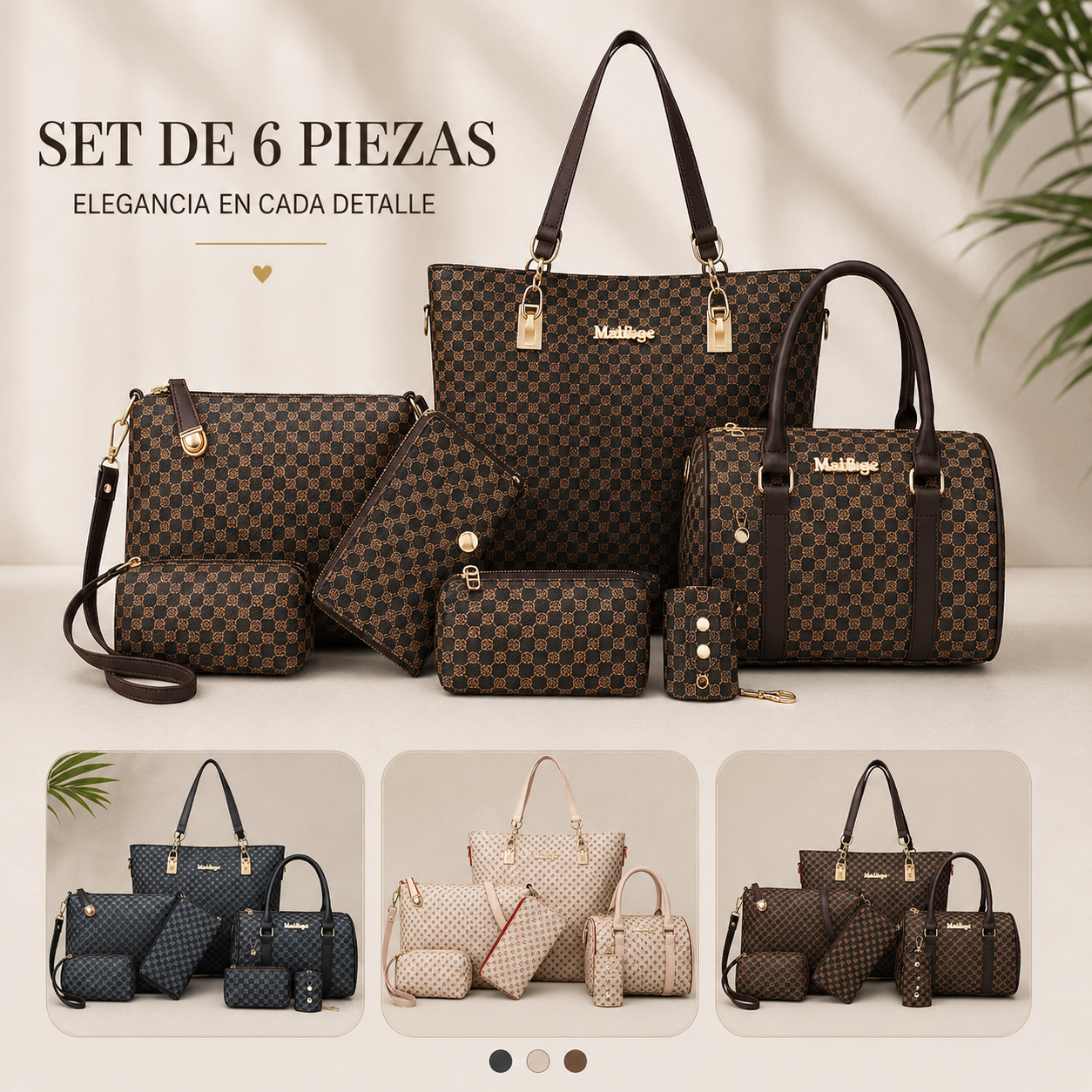 🔥¡50% DE DESCUENTO AHORA!🔥 Conjunto de 6 bolsos de moda para mujer.