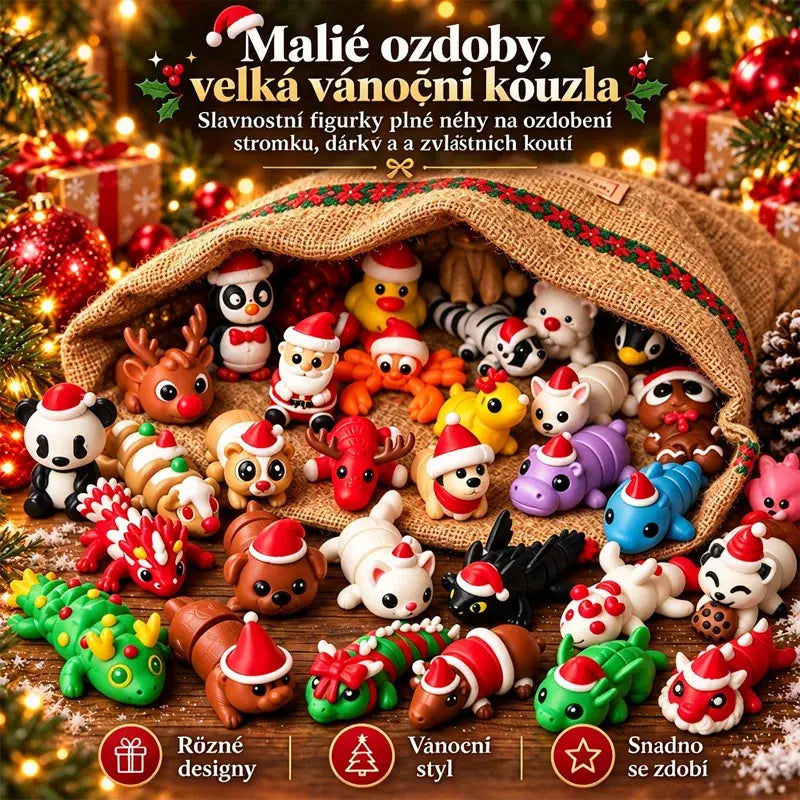 🌟Jedna sada o 30 kusech stojí 540 Kč🎁💡Vánoční ozdoby z měkké gumy, které svítí ve tmě, vytištěné 3D tiskem