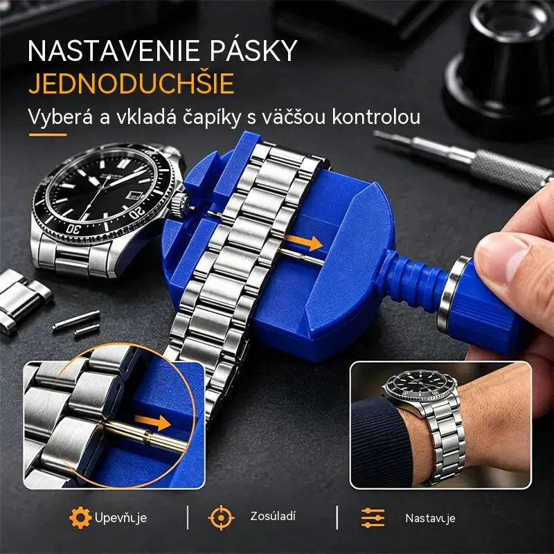 🎉 Špeciálna ponuka na rok 2026 🔧 Profesionálna súprava na opravu hodiniek – nový remienok, nová batéria, tie isté hodinky – opravte si ich sami za pár minút ⌚