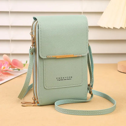 📢 ¡50 % de descuento! Bolso de piel auténtica para mujer compatible con pantallas táctiles.