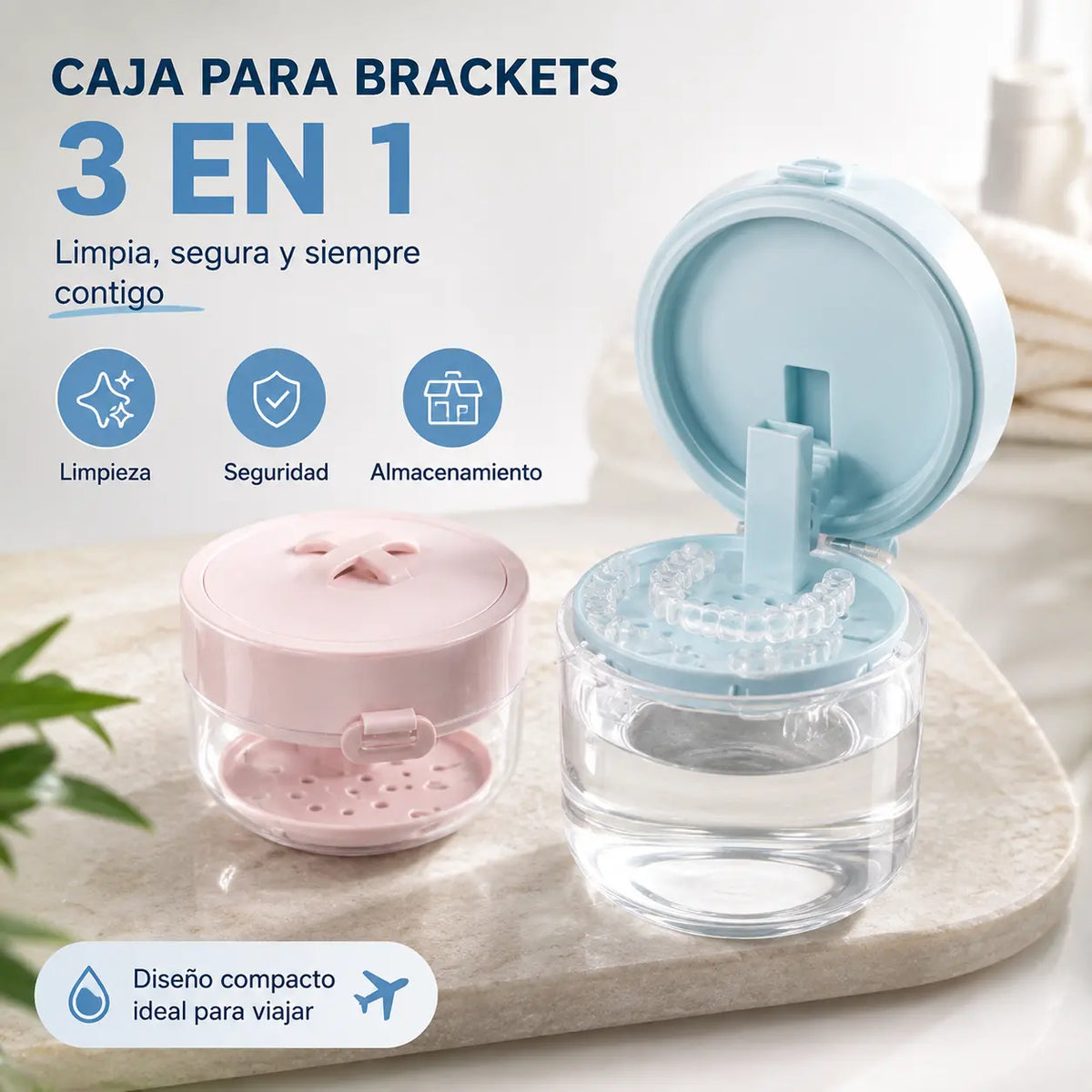 🔥Novedad, ¡Producto estrella!❤️‍🔥 Caja multifuncional para guardar aparatos de ortodoncia Caja de limpieza para aparatos de ortodoncia