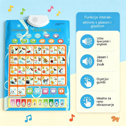 🔊 Edukativni zidni poster koji govori | Glasovi slova (26/27 slova) | Luksuzni poklon-set za djecu 🎁