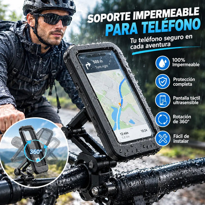 Soporte para teléfono resistente a la lluvia para bicicletas y motocicletas