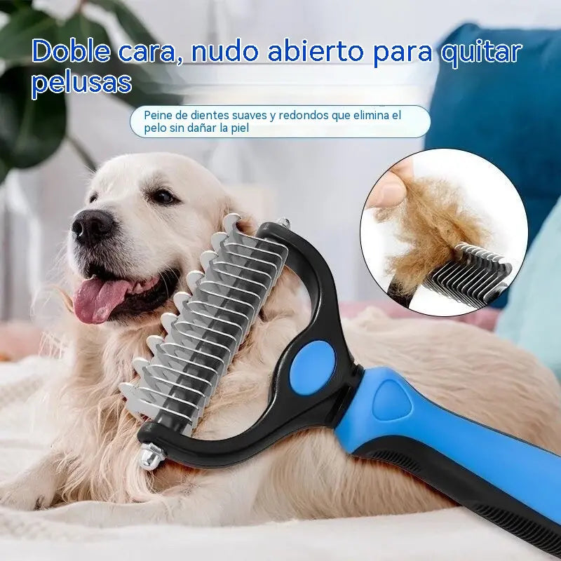 🐶【2 piezas】Cepillo de doble cara para el aseo de mascotas y la eliminación de pelo