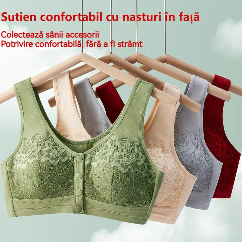 【Set od 3 dijela】【40-100kg】Ženski čipkasti grudnjak bez žice, udobna kopča naprijed