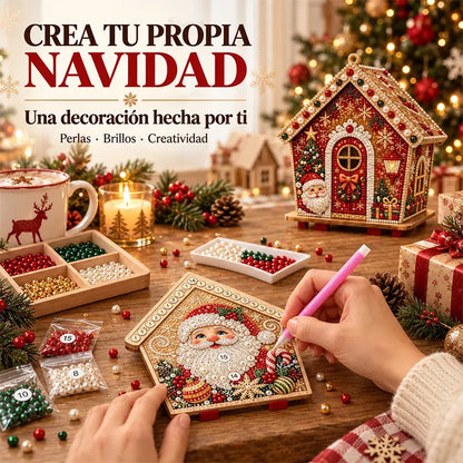 🎄🏠 Kit de Casa Navideña de Madera 3D | Adorno DIY para Montar y Decorar en Familia