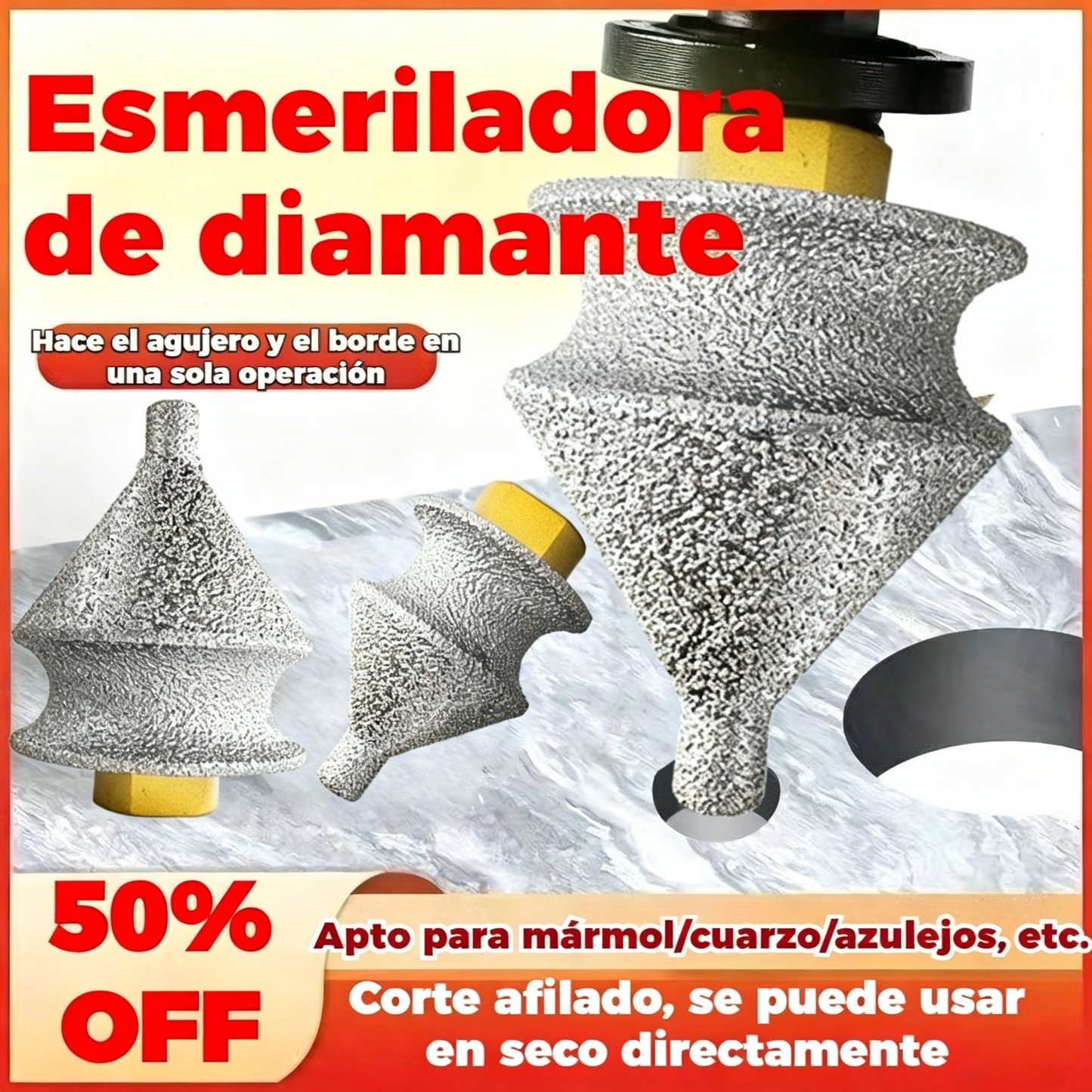 🧰🛠️【38mm】Broca de diamante multifuncional para biselar