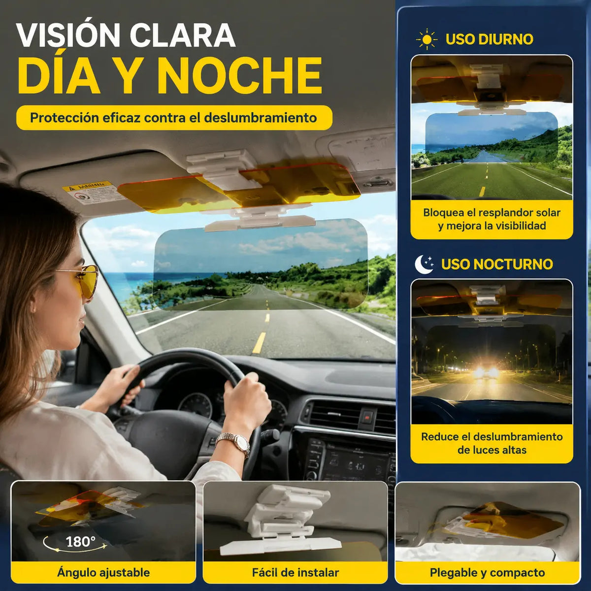 Visera antideslumbrante para faros delanteros de coche de uso dual, día/noche, de última generación
