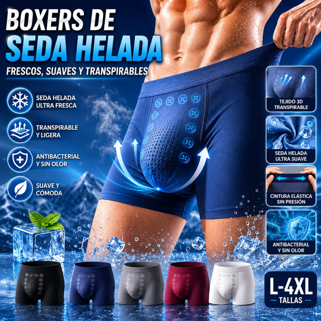 👍🩲Conjunto de calzoncillos bóxer de tres piezas transpirables y antibacterianos para hombre