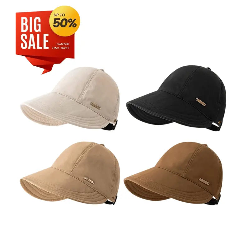 ✨【3 piezas】Sombrero de sol para mujer con ala ancha y protección UV.