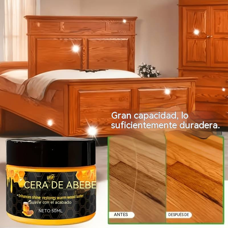 【Compra 1 y llévate 1 gratis】【2 botellas】Cera de abeja natural para el mantenimiento de muebles de madera y suelos: aporta brillo, repele el agua y evita grietas.