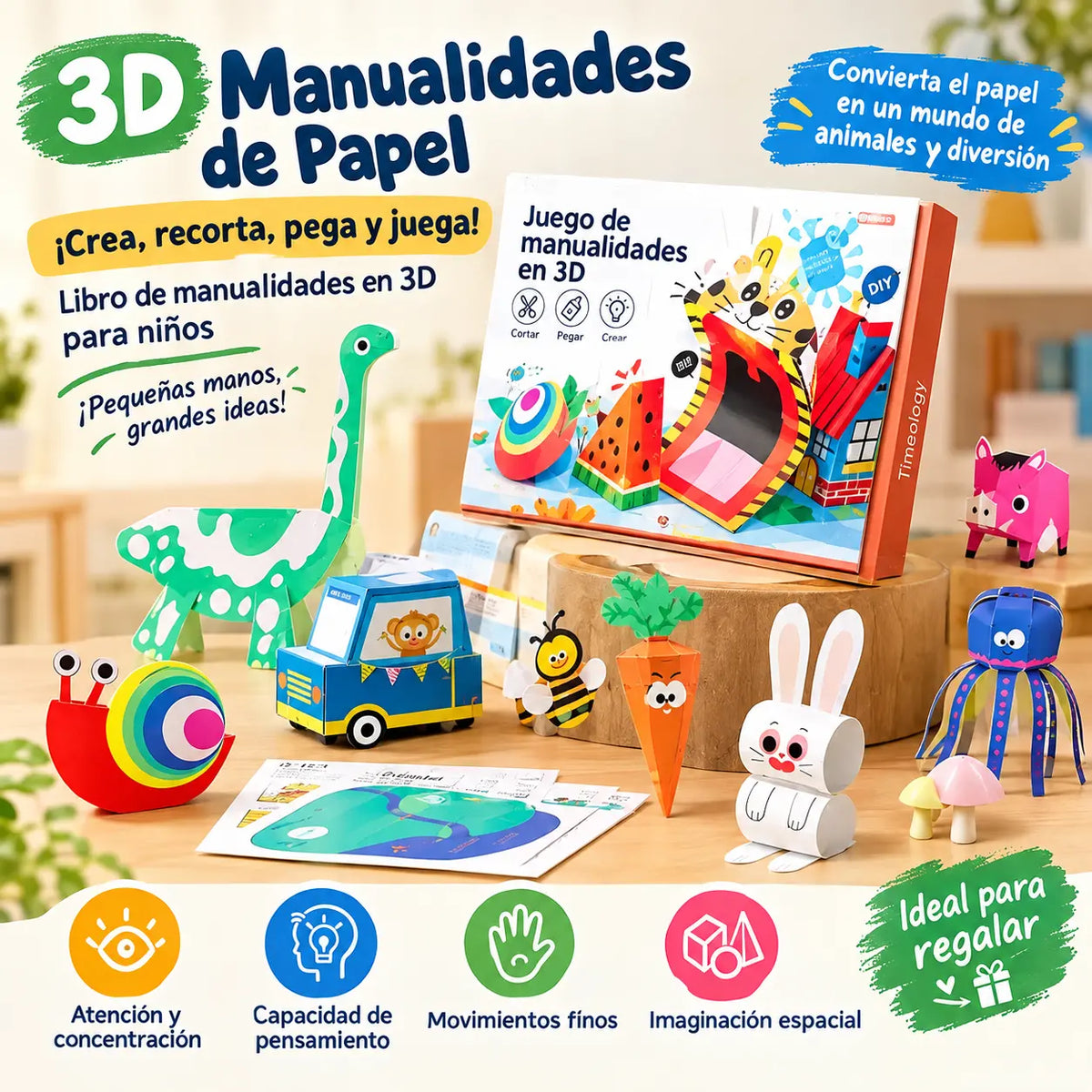 🎨 36 Diseños de Papel 3D para Crear, Doblar y Divertirse