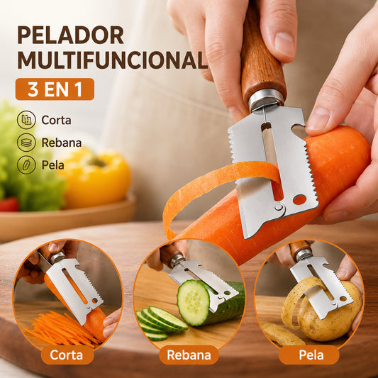 【Compra 1 y llévate 1 gratis】Pelador multifuncional de acero inoxidable