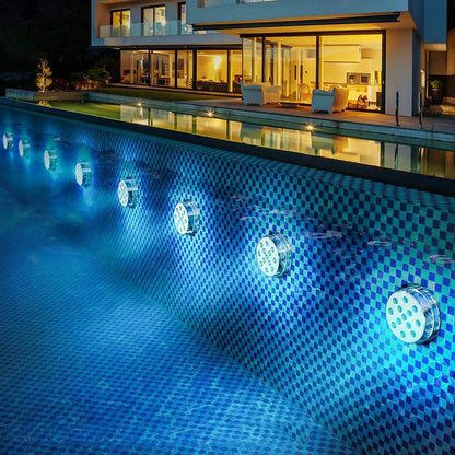 Linterna LED para buceo, control remoto mediante aplicación, luz para piscina impermeable y magnética, luz subacuática RGB de siete colores, luz impermeable para acuario.
