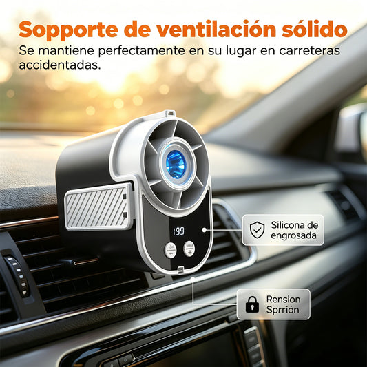 🌀 Ventilador manos libres con pantalla LED, clip integrado y 199 niveles de ajuste