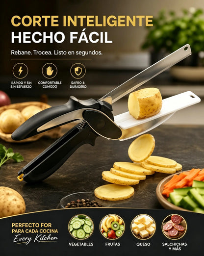 ✂️🛡️Tijeras de resorte portátiles multifuncionales 2 en 1 de acero inoxidable para cocinas domésticas y de trabajo.