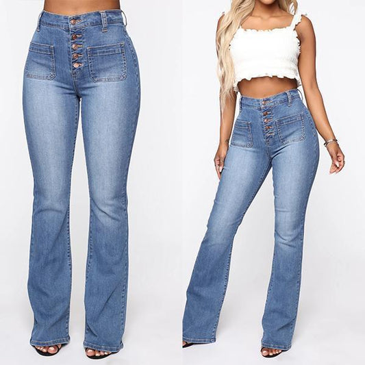 🔥【S-4XL】Pantalones acampanados para mujeres de cintura alta.