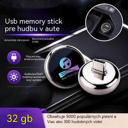 【32G】32GB kovový USB kľúč pre hudbu do auta s bezstratovou kvalitou zvuku 【Obsahuje 5000 skladieb】
