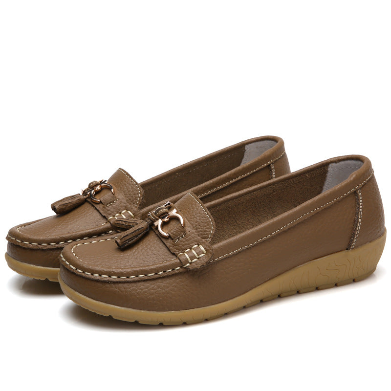 👟【35-44】Nuevos zapatos casuales de cuero genuino para mujer, moda 2026