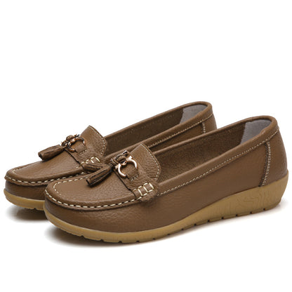 👟【35-44】Nuevos zapatos casuales de cuero genuino para mujer, moda 2026