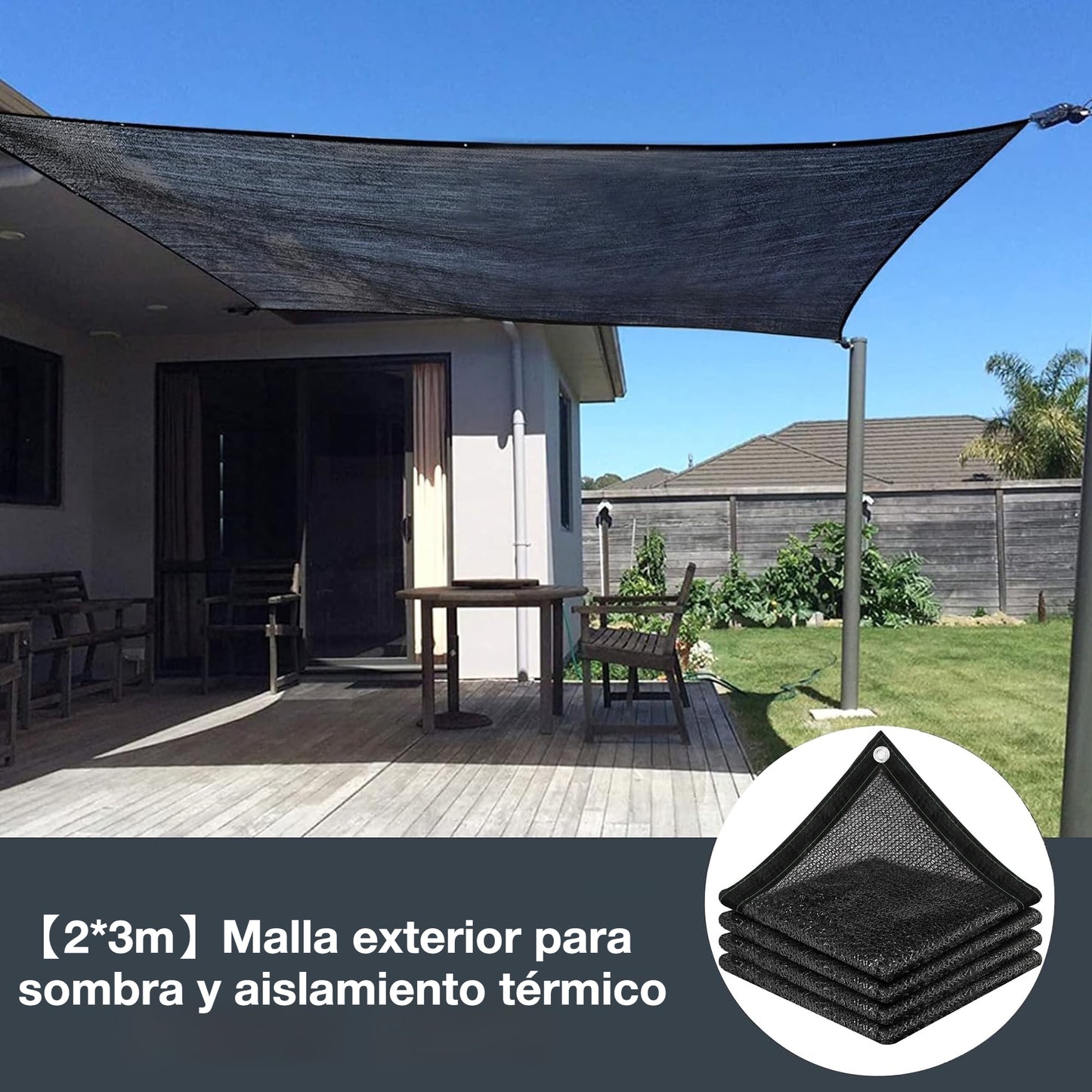 🏆【🔥Oferta imperdible】☀️⛱️【2*3m】Malla exterior para sombra y aislamiento térmico