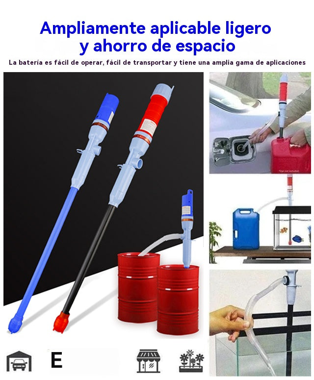 Bomba eléctrica multifuncional para transferencia de líquidos; funcionamiento con un solo toque; apta para gasolina, diésel y agua.