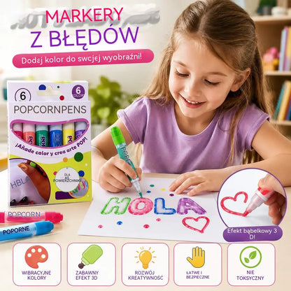 🎁【Kup 1, drugi gratis】Długopis do druku 3D dla dzieci: Rysowanie wypukłych wzorów z efektem popcornu (DIY)