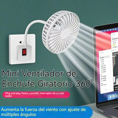 Compra 1 y recibe 1 gratis 🌟¡Dos por solo 29 euros!🔌💨 Mini Ventilador de Enchufe Giratorio 360° – Frescura Potente para Cocina, Baño, Dormitorio y Oficina