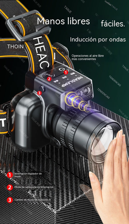 ✨Linterna frontal LED de alta intensidad | Ideal para camping y emergencias