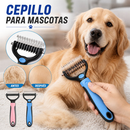【Compre 1 y obtenga 1 gratis，2 piezas】Cepillo de doble cara para el aseo de mascotas y la eliminación de pelo