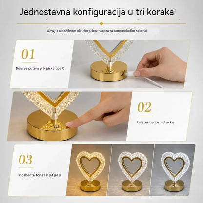📢📢 50 % popusta! ✨ Staklena noćna lampa geometrijskog dizajna: upravljanje dodirom, 3 boje, USB punjenje, 🏠 ugodna rasvjeta za spavaću sobu.
