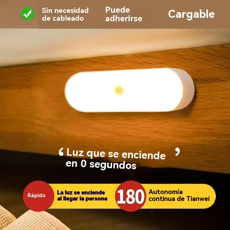 【Juego de 4 piezas】🏡💡Luz LED inteligente con sensor de presencia, fácil de cargar y práctica.