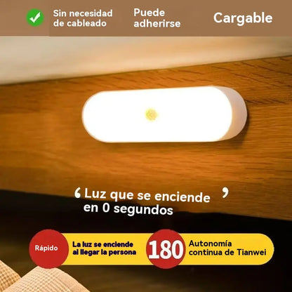 【Juego de 4 piezas】🏡💡Luz LED inteligente con sensor de presencia, fácil de cargar y práctica.
