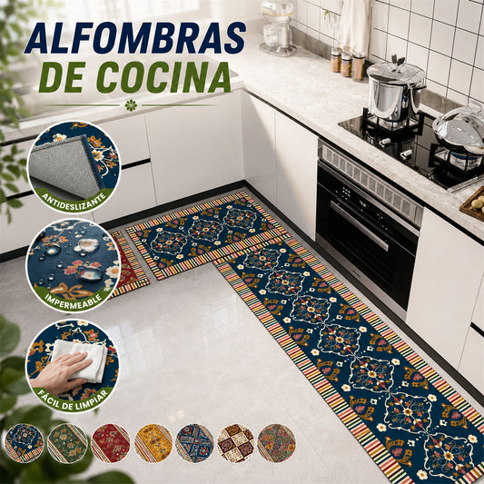 【40x60 + 40x120 cm】Alfombra de suelo antideslizante, resistente a las manchas y altamente absorbente.