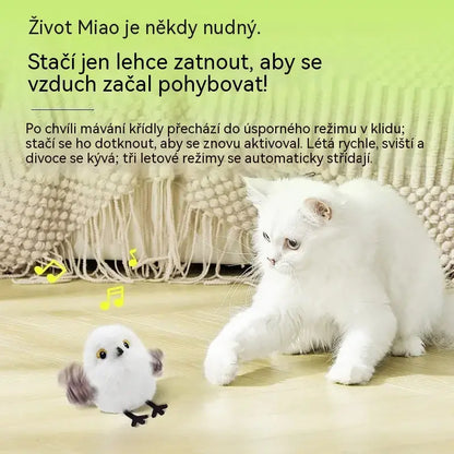 🐦🐥😺Tento plyšový, realisticky vypadající malý ptáček s třepotavým pohybem je hračka ve tvaru kočky, která vydává zvuky a poskytuje domácím mazlíčkům zábavu.