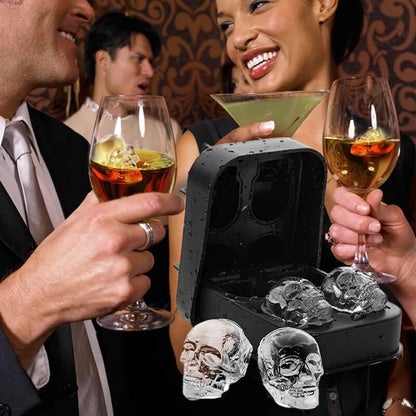 🥳¡OFERTA ESPECIAL 2026!💀🧊 ¡50% DE DESCUENTO! Bandeja de silicona con forma de calavera para cubitos de hielo DIY: una calavera gigante de fusión lenta para whisky, cócteles y más.✨