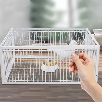 ✅Jaula para pájaros automática: solo entrada, sin salida, con base