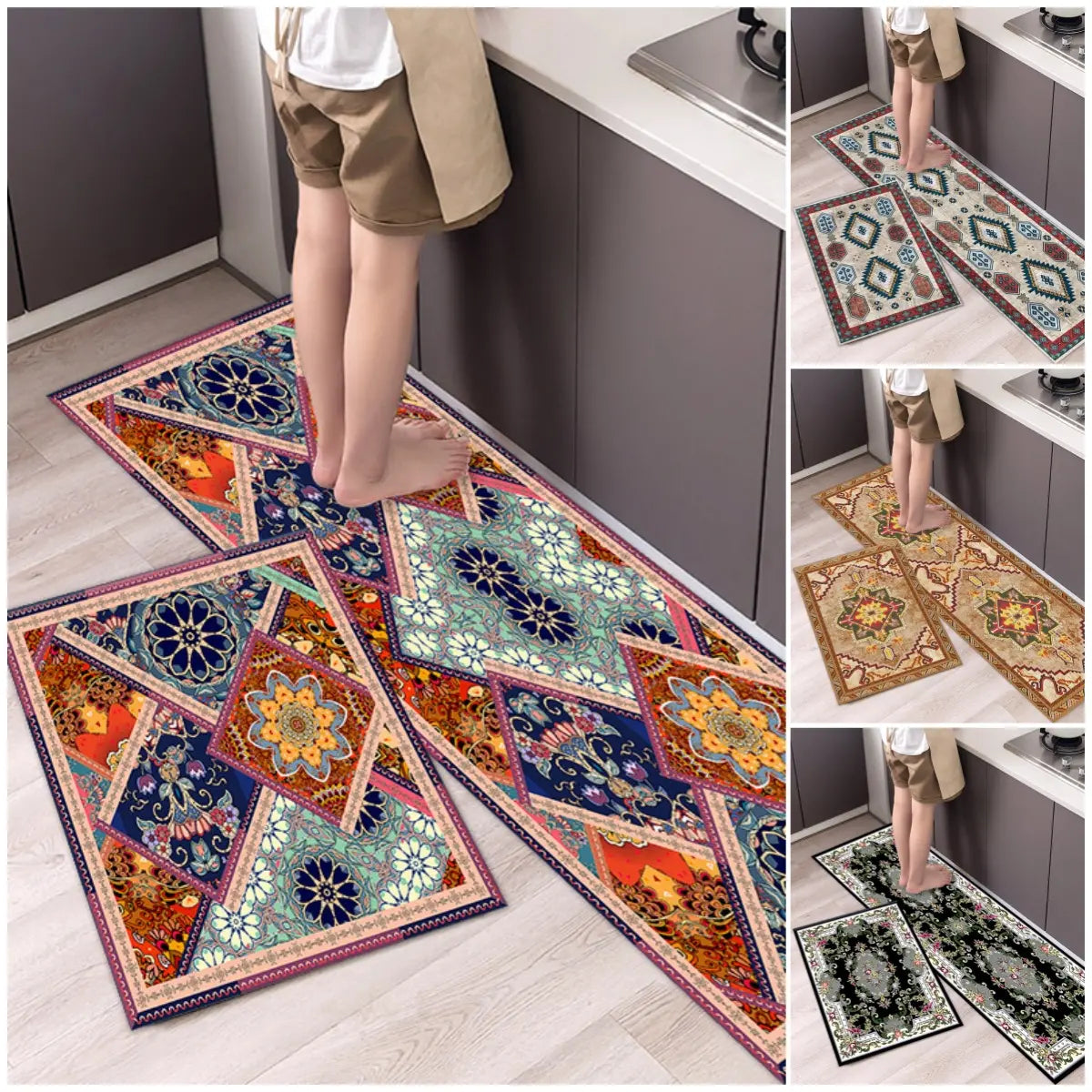 🧽 (40*60 cm + 40*120 cm)✨ Alfombra de cocina de diatomita antideslizante súper absorbente